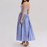 Floral Print Spaghetti Strap Midi Sundress - Elegant Boho Chic Summer Beach Dress