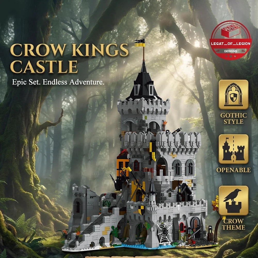 King of Crows Medieval Castle Building Blocks Set 4961PCS Fortress Construction Bricks Model Kit Assembly Toys for Adults Gift