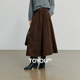 Toyouth Corduroy Ankle-Length A-Line Skirt | Autumn 2025