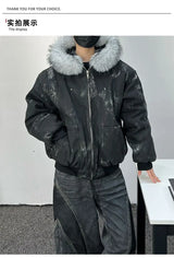 Men's Cotton Jacket – Eagle Embroidery & Tie-Dye
