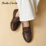 Women's Genuine Leather Moccasin Boat Shoes | Elegant Flats