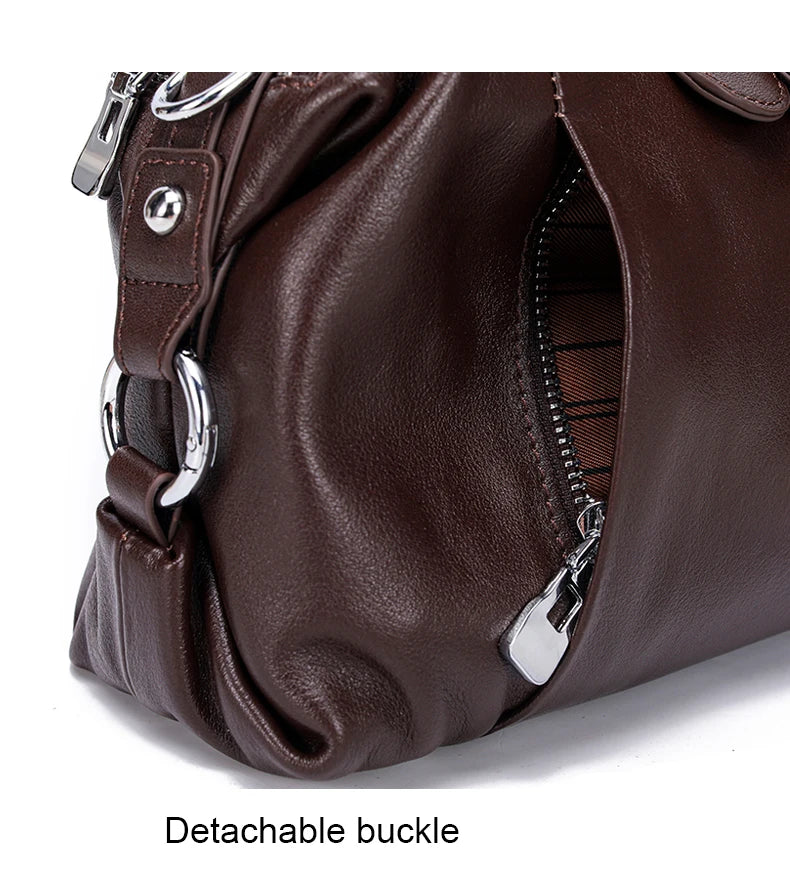 Women Natural Cow Genuine Leather Shoulder Bags Women Cowhide Bag Lady Soft Design Female Luxury Handbag for Ladies High Quality