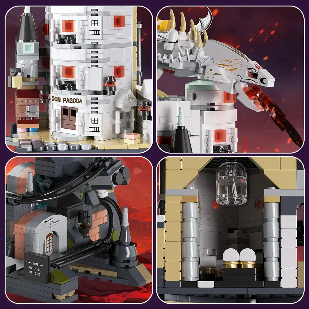 1000pcs Gringottses Wizard Tower Magic World Dragon MOC Building Bricks Set Blocks Toys for Kids Children Adult Birthday Gifts