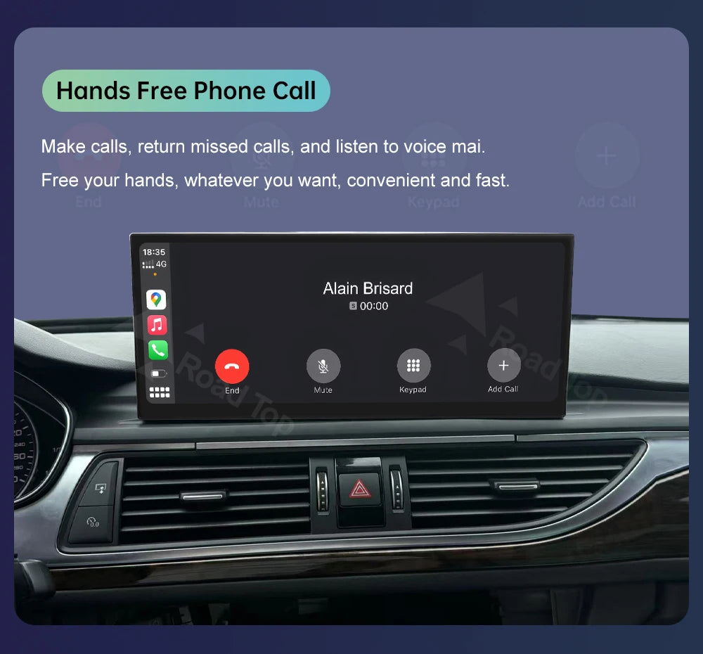 Road Top 12.3" CarPlay Screen for Audi A6 C6 A7 C7