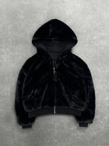 Men’s Grey Leopard Print Zip-Up Hoodie