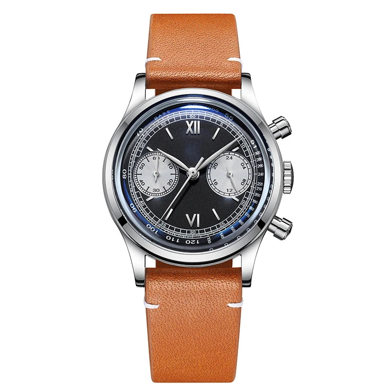 ADDIESDIVE 38MM AD2037 Men Multifunctional Chronograph Watches 10Bar Diving Leather Belt Timing Clocks Quartz Watch Relogios