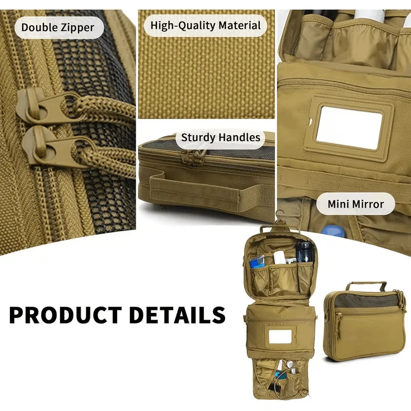 Tactical Men Toiletries Travel Bag Waterproof Organizer Women Makeup Neceser Bathroom Hook Wash Cosmetics Pouch Storage Pouch
