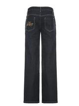 Women's Y2K Flared Jeans – Low Rise Embroidered Denim