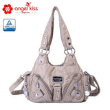 Angelkiss Women Handbags Rose Soft Tote Bag Small Top-handle Purse Fashion Satchel Multi-Pockets Shoulder Bag Hobos Phone Pack