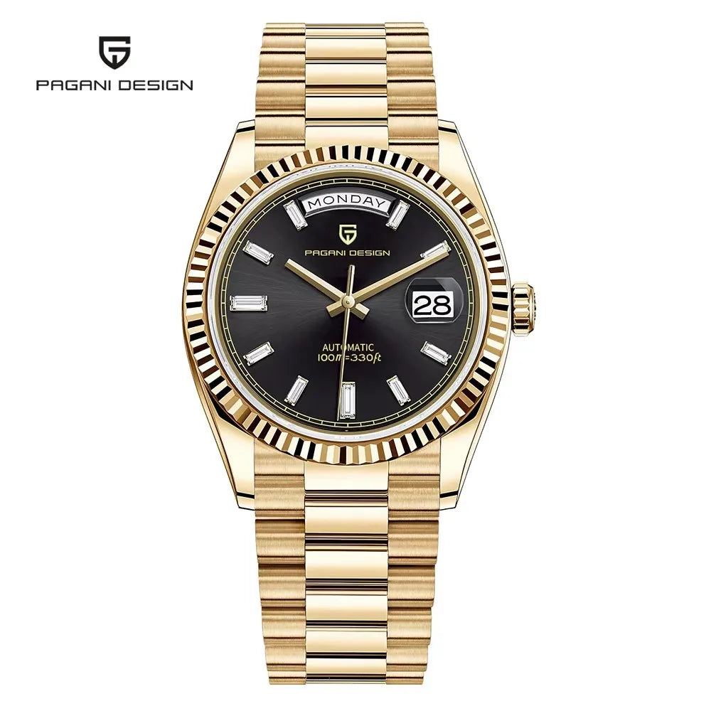 PAGANI DESIGN DD36 Rose Gold Mens Watches Mechanical Wristwatch Automatic Watch Man Fashion Waterproof AR Sapphire Mirror Clock