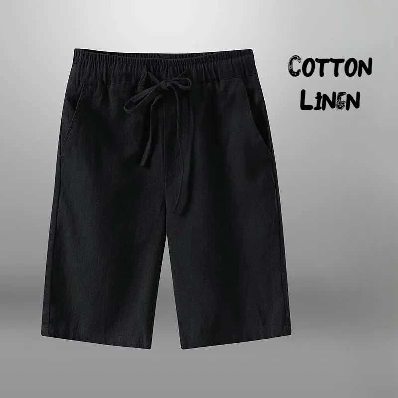 Men's Cotton Linen Drawstring Shorts