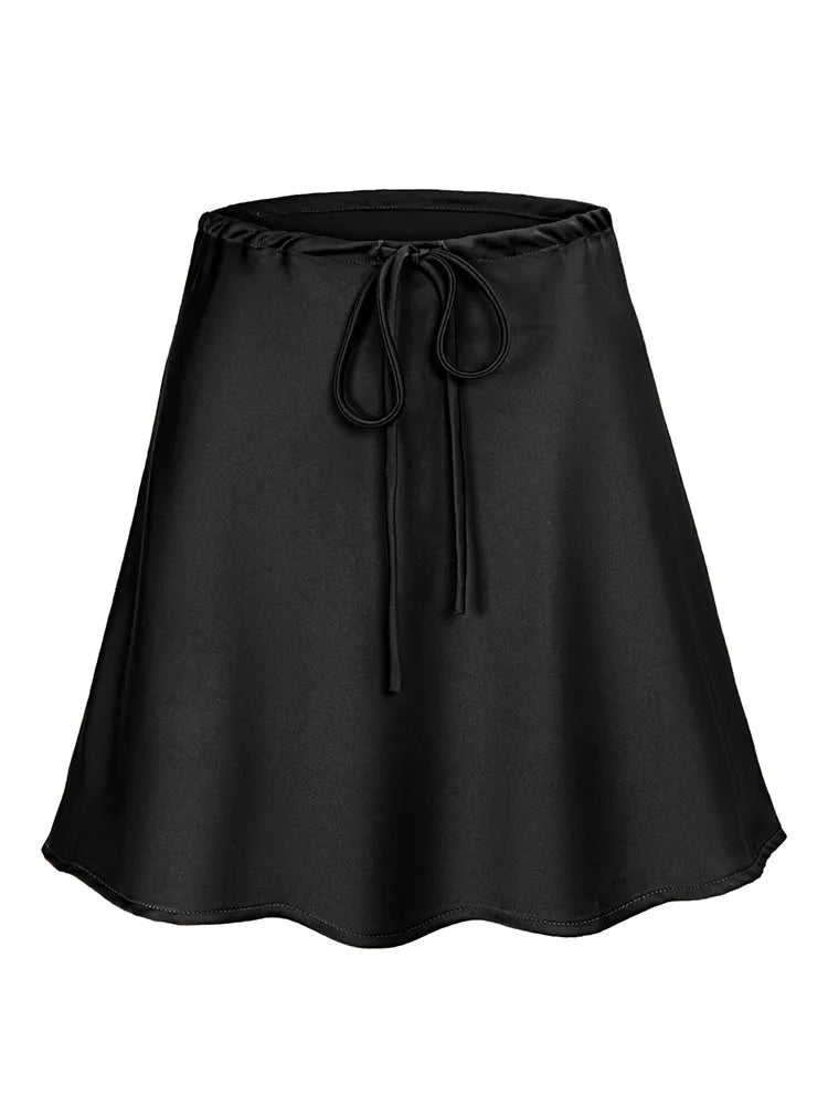 Satin Mini Skirt – Women's Elegant A-Line