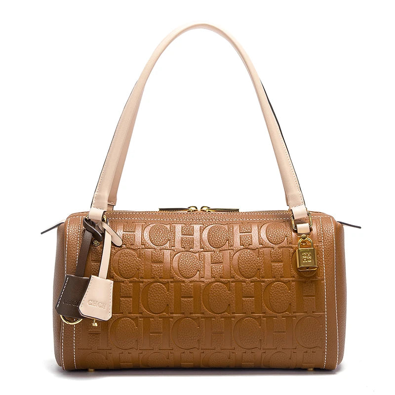 Fashion Classic Women's Boston Bag Autumn Winter New Collection 2025 Letter Design Shoulder Bag Texture Shoulder Bag