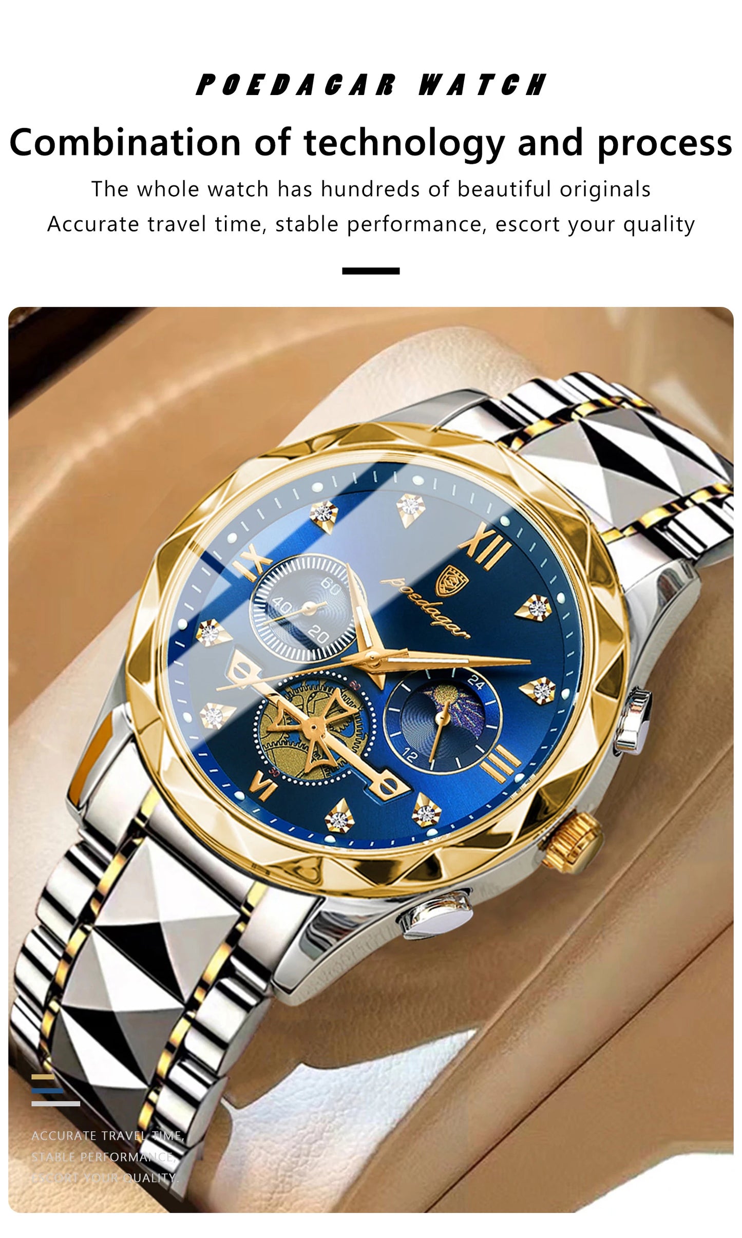 POEDAGAR 996 Men's Luxury Chronograph Watch