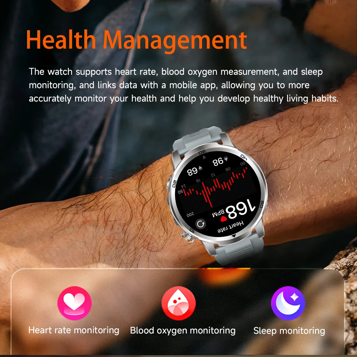 GUHUAVMI AK95 Pro Smartwatch – AMOLED, GPS & Flashlight