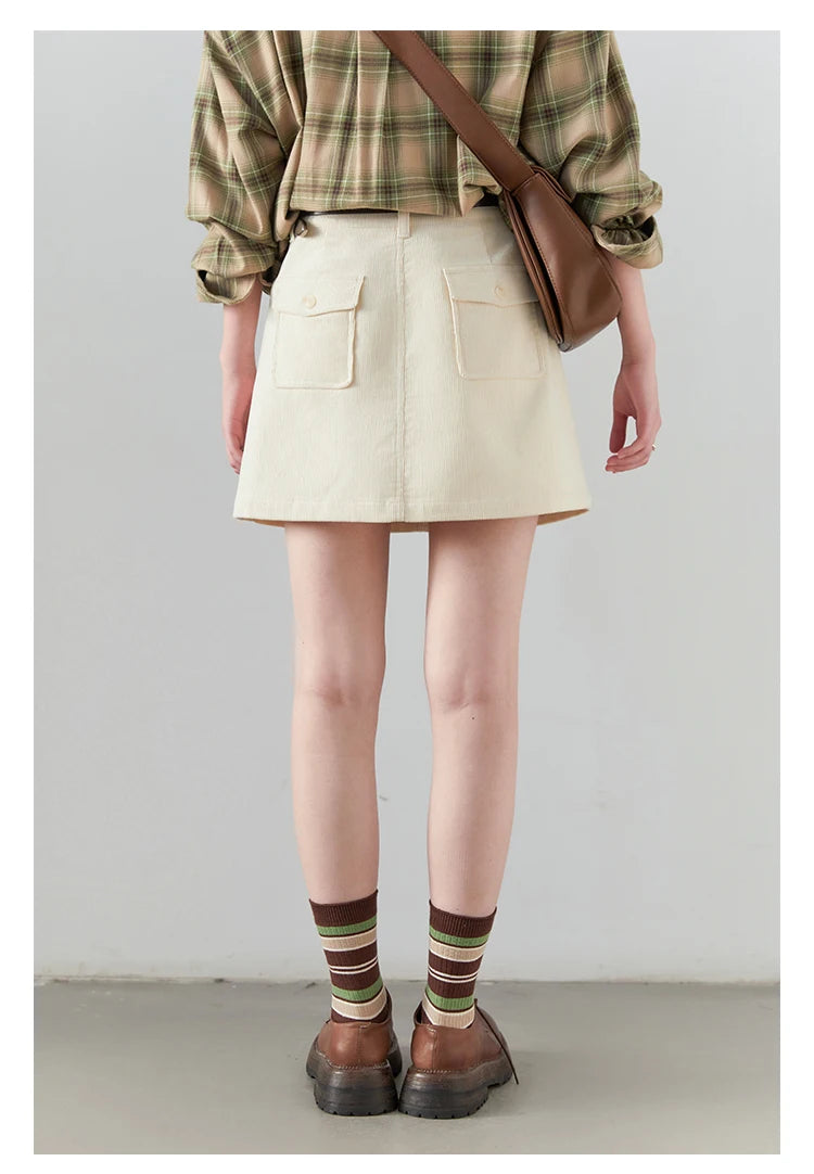 Chic Ven Women's Corduroy A-Line Mini Skirt