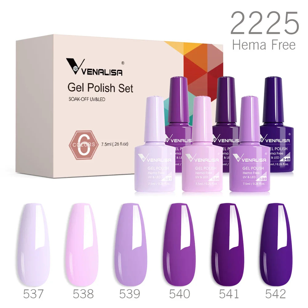 VENALISA 6-Piece Winter Gel Polish Set – HEMA & TPO Free