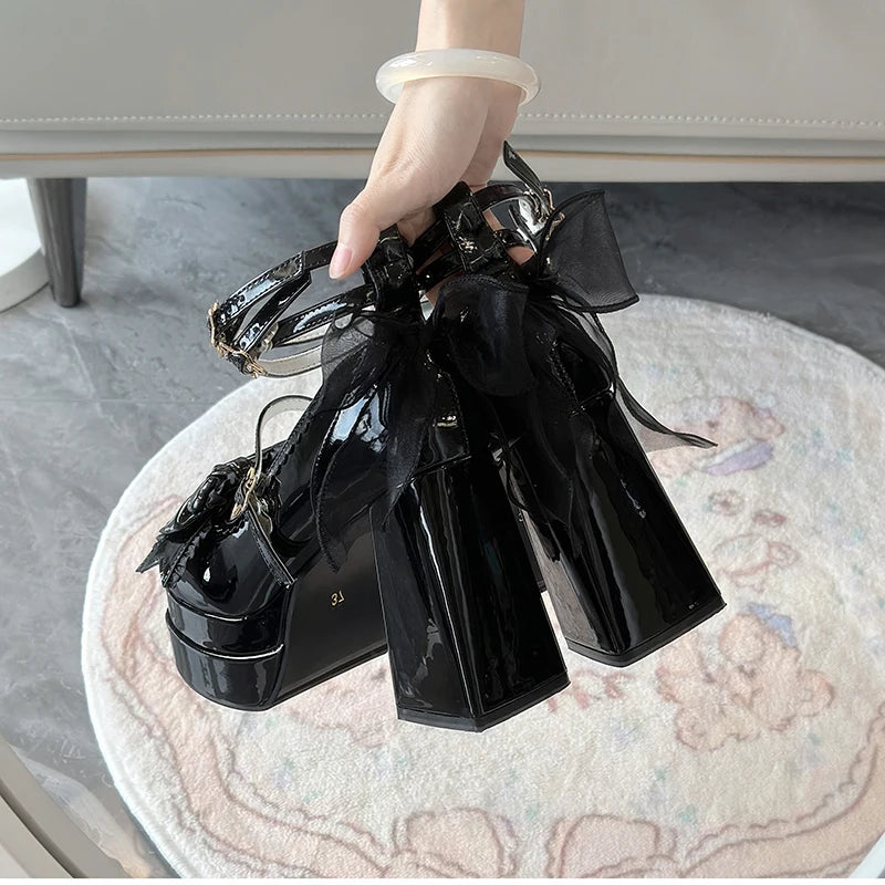 Women's Platform Mary Jane Pumps | Butterfly Strap Heels