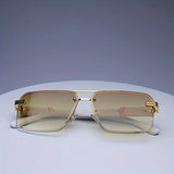 Rimless Rectangle Sunglasses – UV400 Unisex Shades