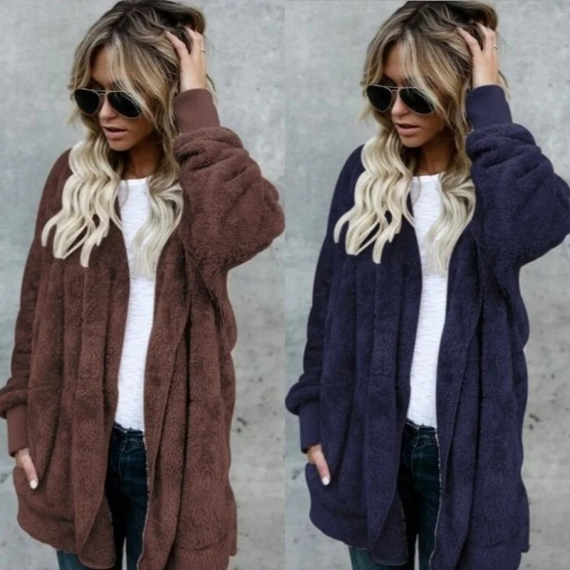 Reversible Fleece Longline Cardigan