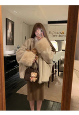 Women’s Mink Fur Coat with Collar and Pockets