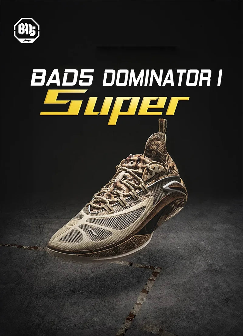 Li-Ning Men's BADFIVE DOMINATOR I SUPER Court Basketball Shoes SUPER BOOM Cushion Wearable Sport Shoes Stable Sneakers ABFV007