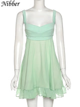 Elegant Ruffle Backless Summer Dress