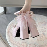 Women's Butterfly-Knot Mary Jane Platform Heels