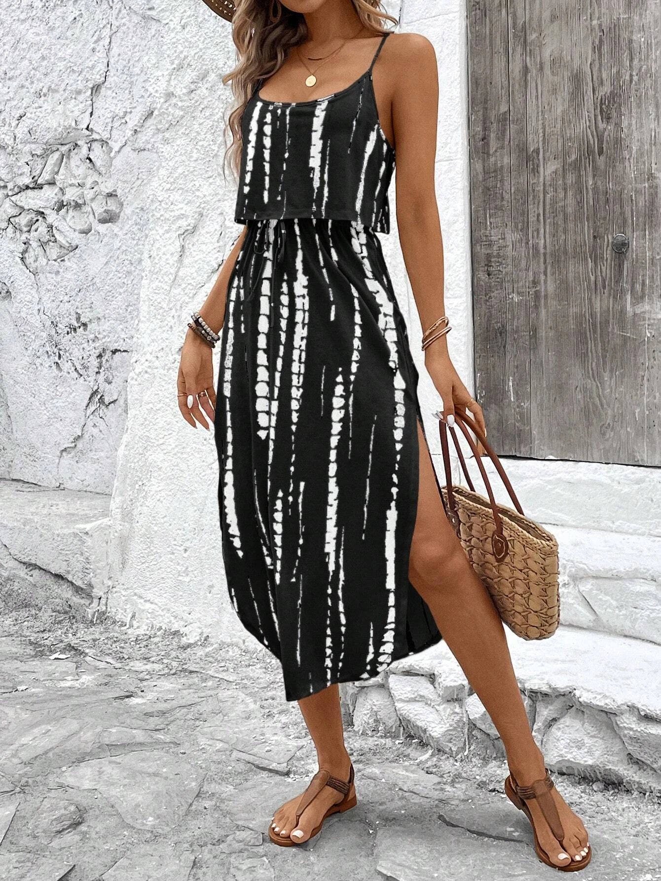 Summer Spaghetti Strap Flowy Dress