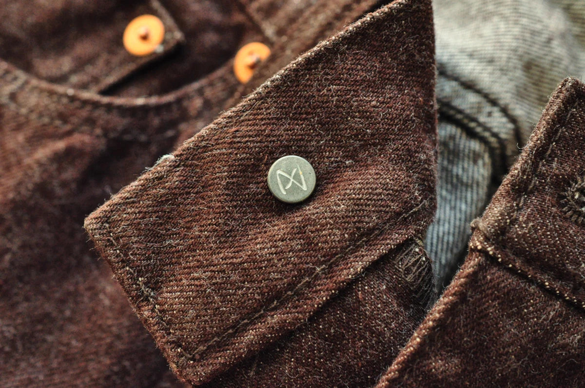 SauceZhan Brown Selvedge Denim Tapered Jeans – 13.8 oz