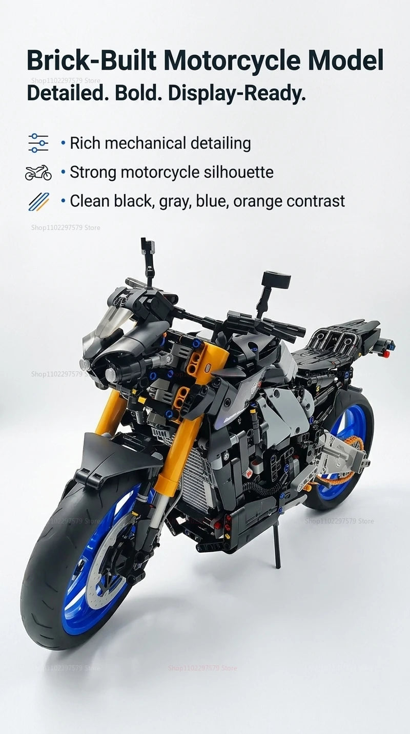 1478pcs Technology Racing Motorcycle Building Blocks Set Fast Speed Bike Small Particle Model DIY Toy for Adult Collectible Gift
