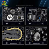 HUIQIBAO 1:8 Classic Motorbike Building Blocks High-tech Model Moto City Racer Bricks Toy for Kid Boy Children Adult MOC Car Set