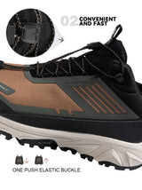 Baasploa Men Hiking Shoes Outdoor Waterproof Resistant Sneakers Male Winter Comfort Plush Warm Casual Walking Shoes Non-Slip