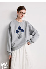 TOYOUTH Women's Relaxed Cotton-Blend Sweatshirt