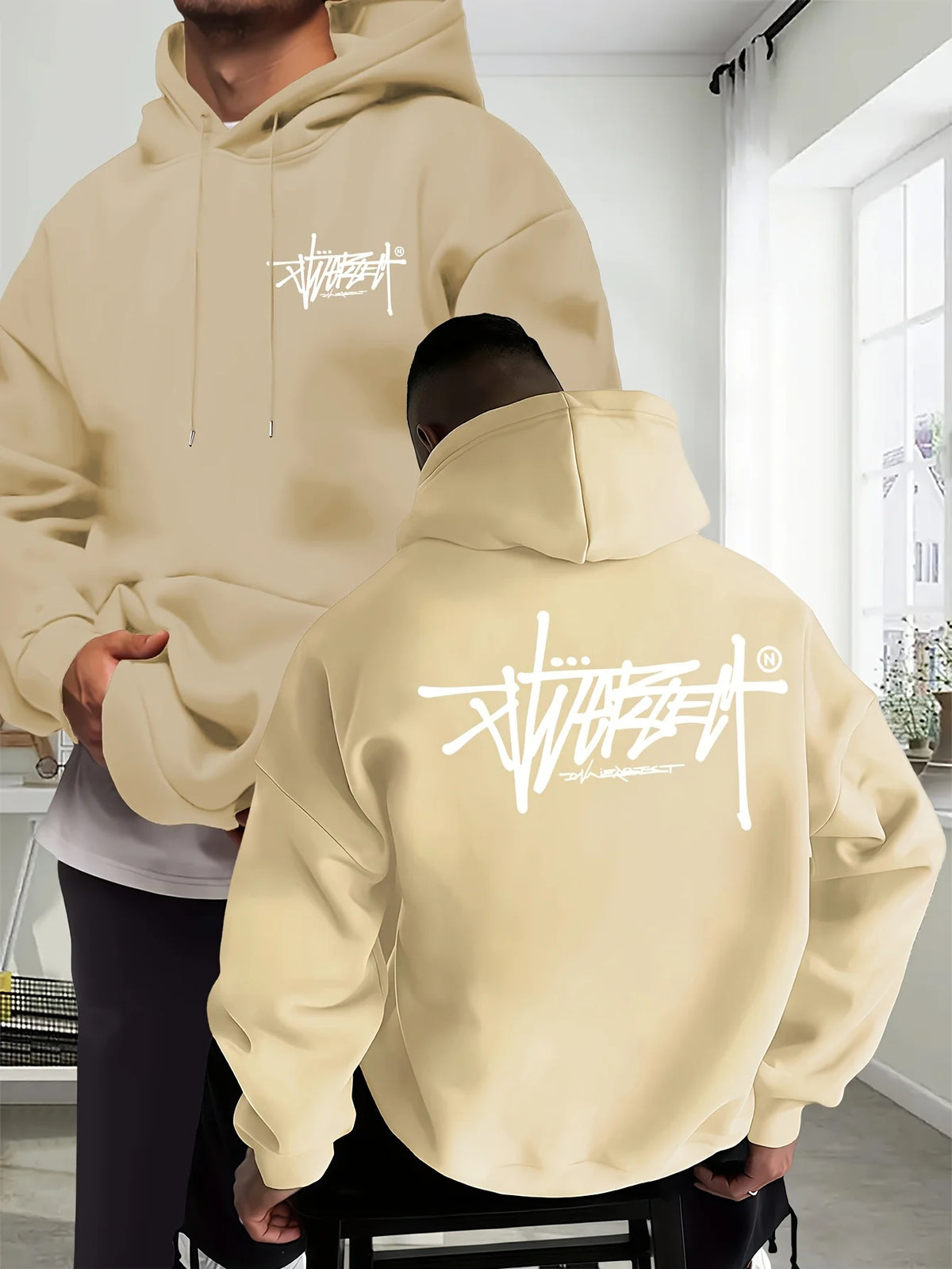 Men’s Printed Hooded Shirt for Everyday Comfort