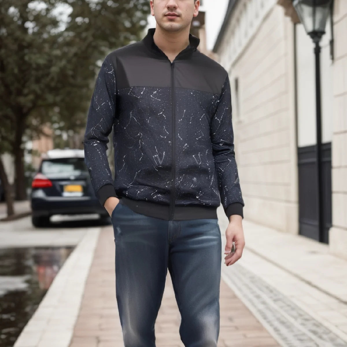 Men's Lightweight Zip-Up Baseball Collar Jacket