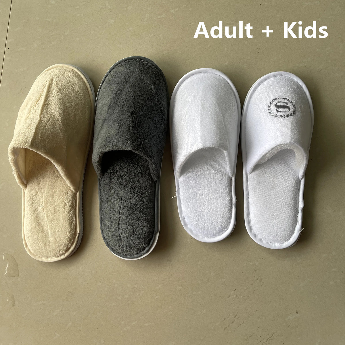 4Pairs/Lot Men Women Kids Disposable Hotel Guest Slippers Cotton Slides Home Travel SPA Slipper Hospitality Cheap Footwear