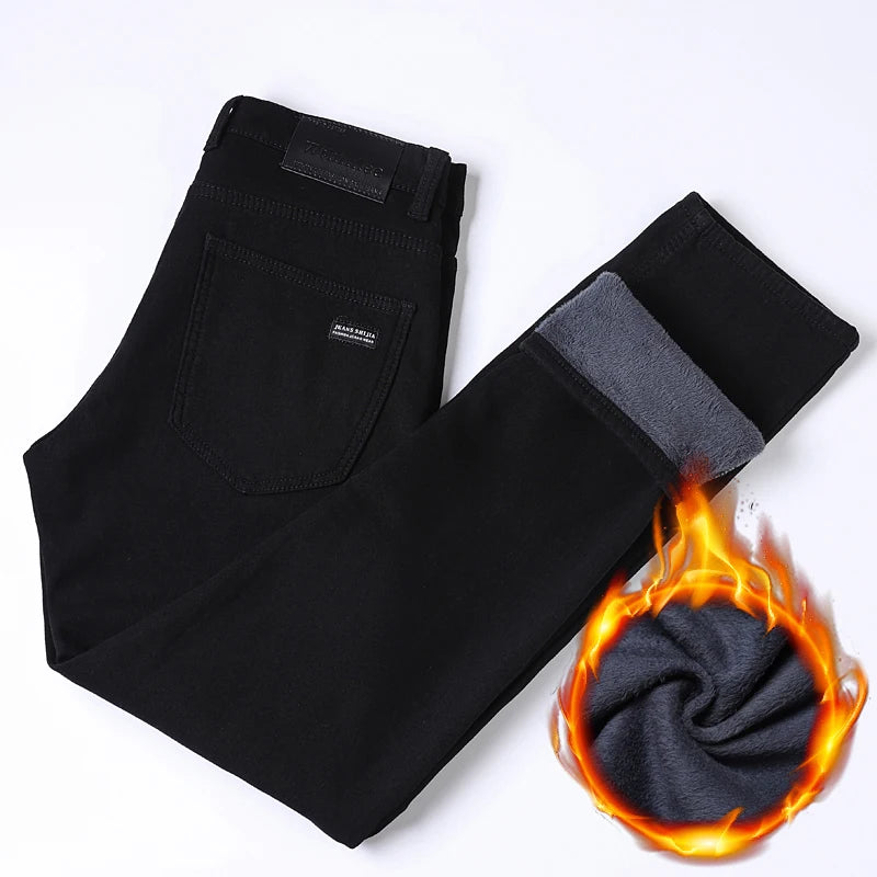 Men’s Fleece-Lined Straight-Leg Stretch Jeans