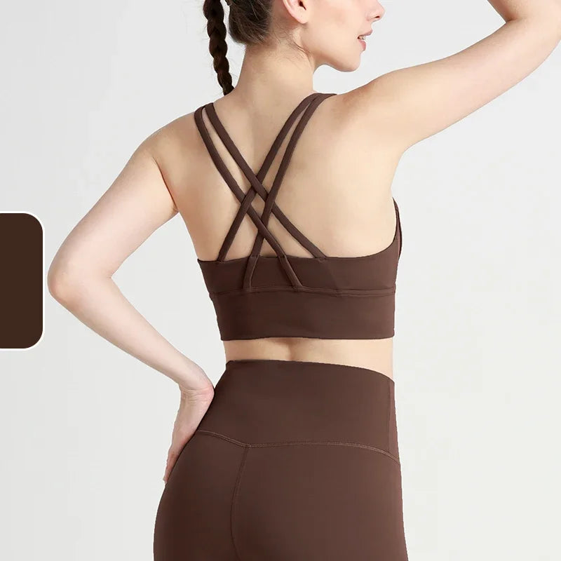 Women's Cross-Back Yoga Sports Bra