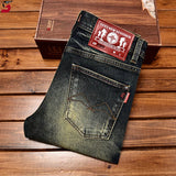 Men’s Vintage-Wash Slim-Fit Straight-Leg Jeans