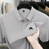 Men's Ice Silk Golf Polo Shirt – 10 Colors, M to 5XL