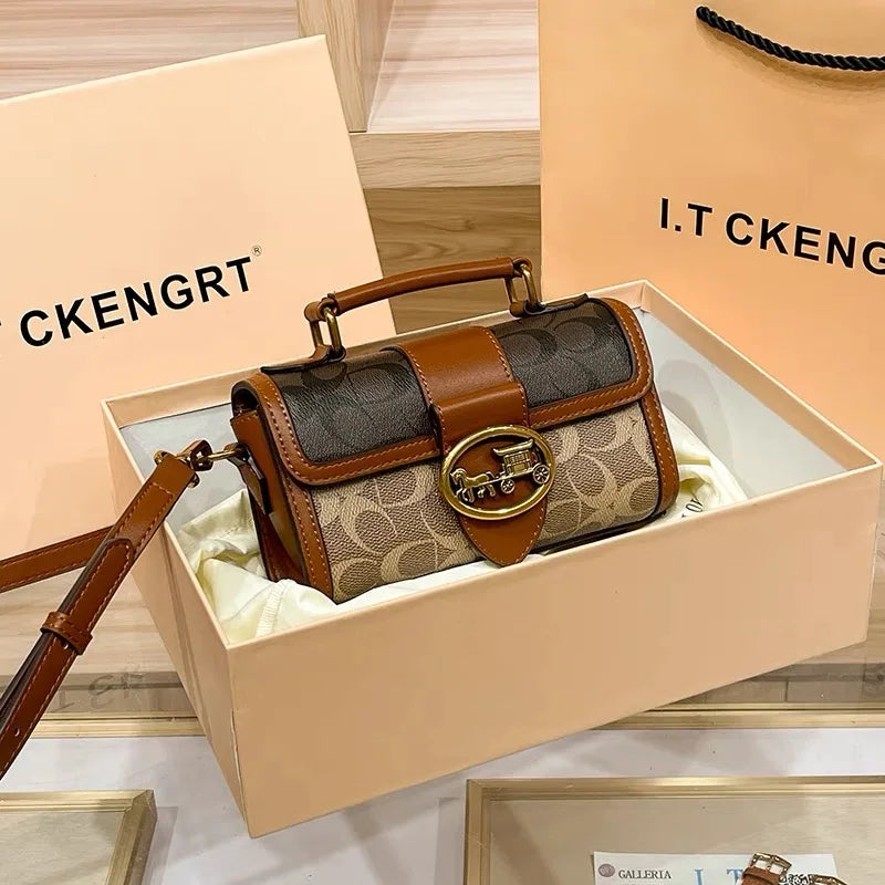 Carriage Emblem Crossbody Box Bag