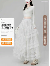 Gothic Lace Trumpet Skirt – Fairycore & Punk Streetwear