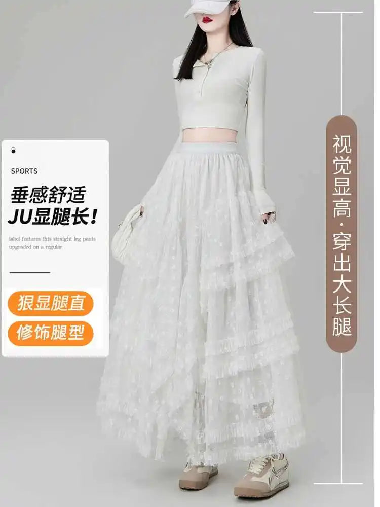 Gothic Lace Trumpet Skirt – Fairycore & Punk Streetwear