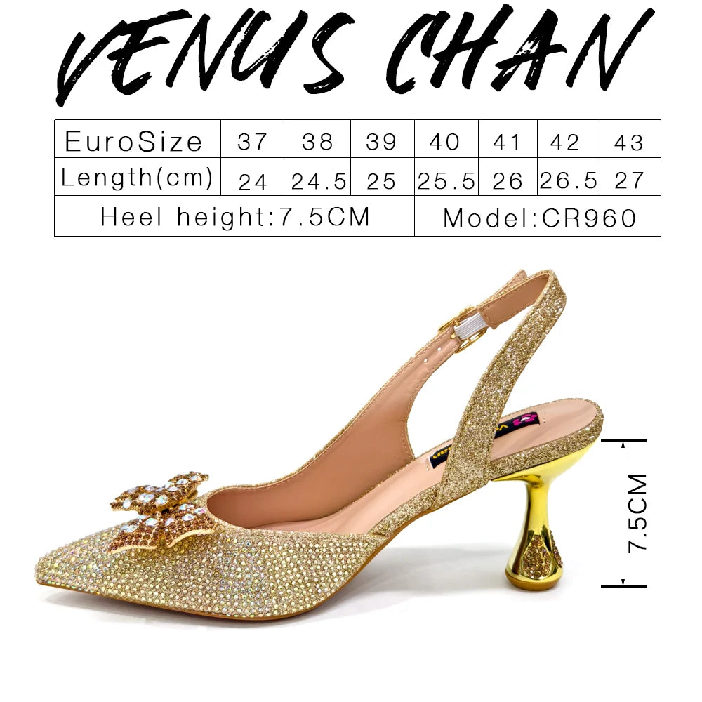 Venus Chan Pointed-Toe Heels & Handbag Set for Women