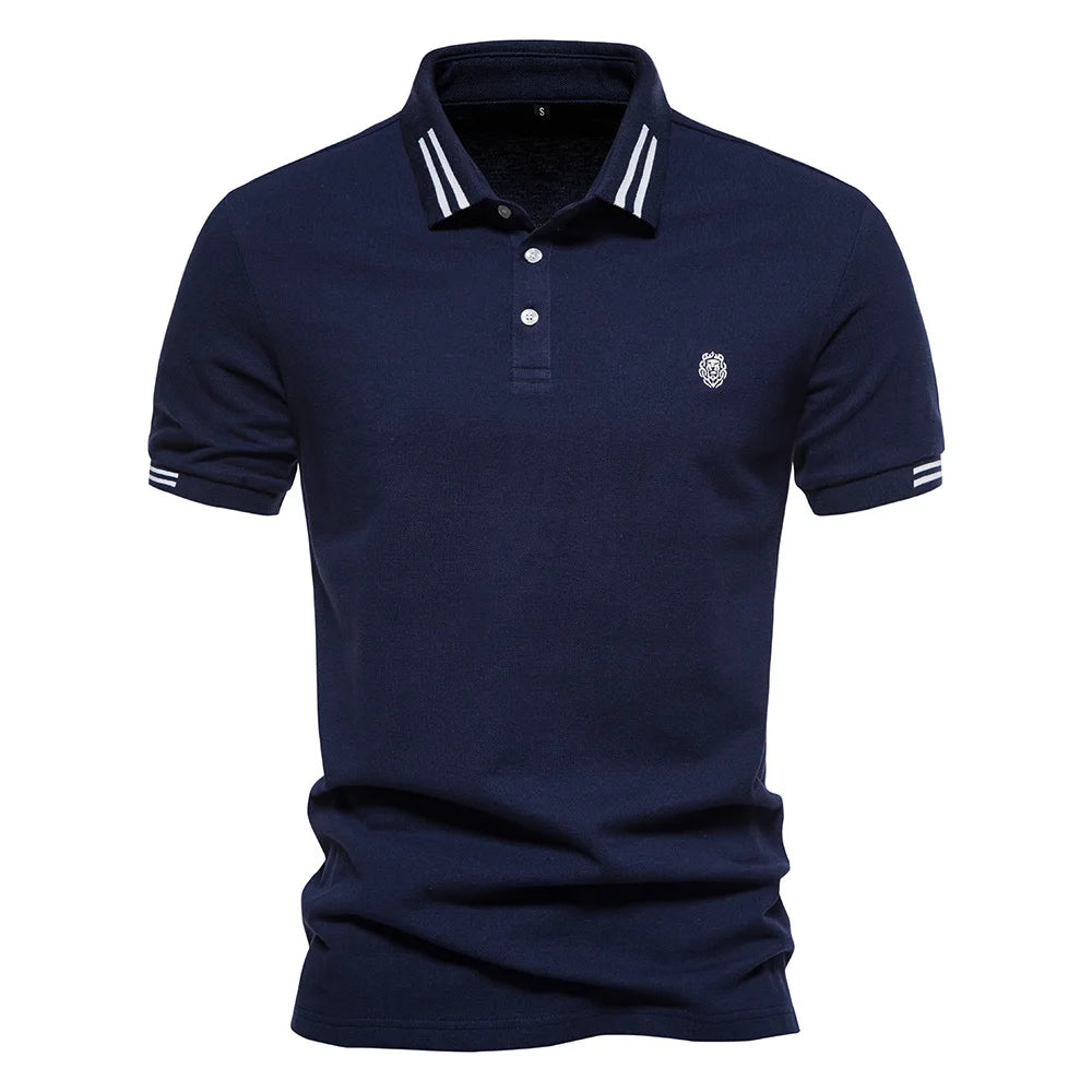 AIOPEON Men's 100% Cotton Polo Shirt – Refined Casual Style
