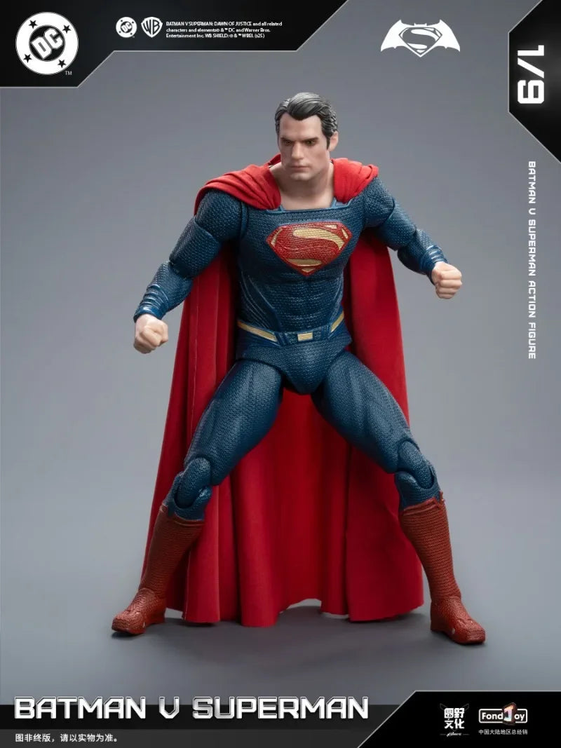 In Stock Fondjoy Batman VS Superman 1:9 Scale Action Figure Set DC Comics Movie Authentic Interchangeable Heads Boys Gifts Model