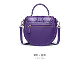 KEXIMA Crocodile Embossed Leather Round Shoulder Bag