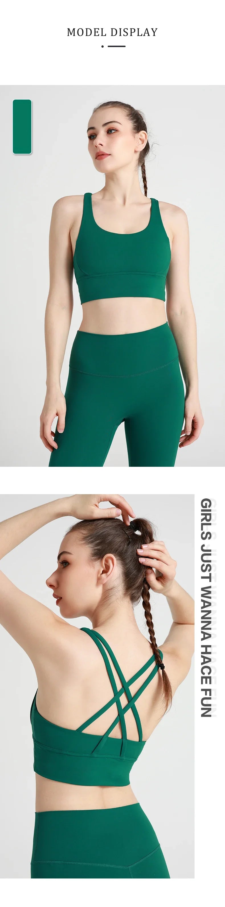 Women's Cross-Back Yoga Sports Bra