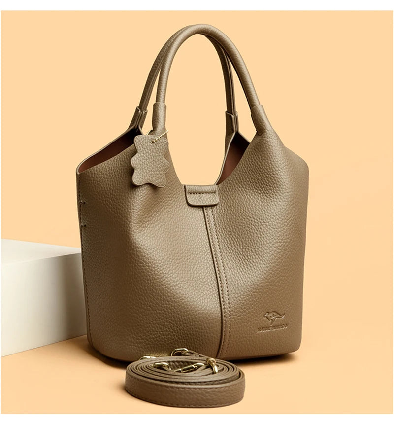 Brand High Quality Soft Leather Large Capacity Top-handle Bags Female Handbags Women Shoulder Crossbody Totes Messanger Bag Sac